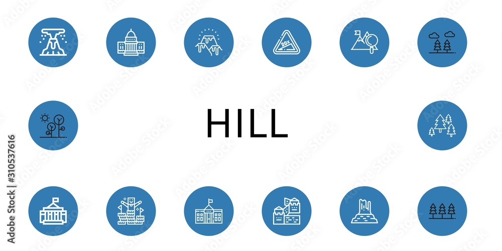 hill icon set hill icon set