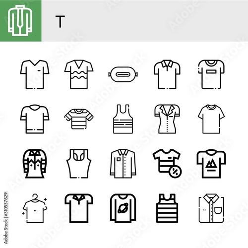 Set of t icons
