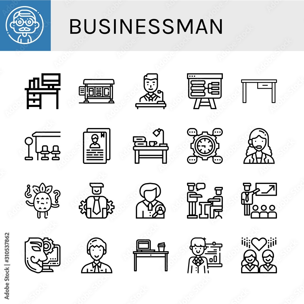 Fototapeta premium businessman icon set