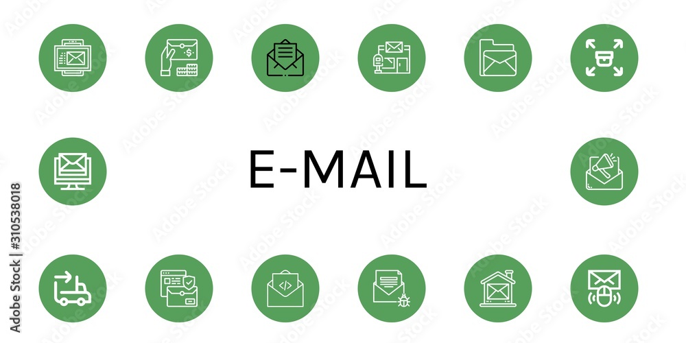 e-mail icon set e-mail icon set
