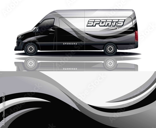 Van car decal wrapping vector design for company