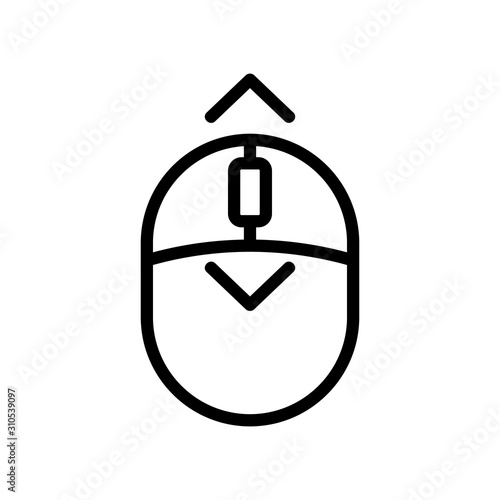 Scroll the screen icon vector. A thin line sign. Isolated contour symbol illustration