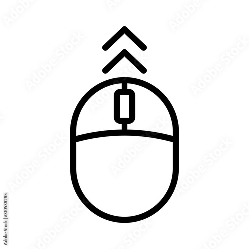 Scroll the screen icon vector. A thin line sign. Isolated contour symbol illustration
