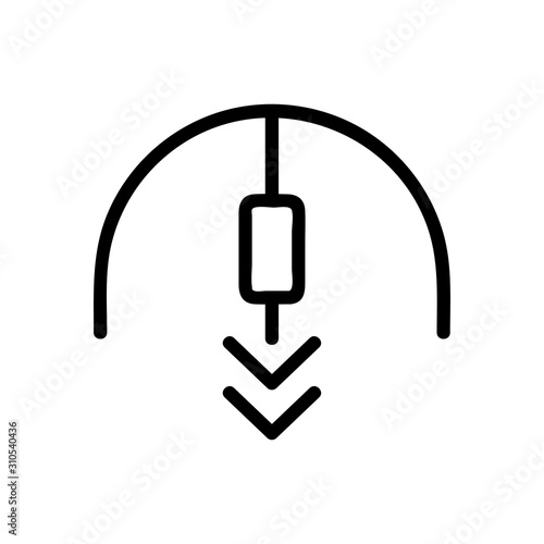 Scroll the screen icon vector. A thin line sign. Isolated contour symbol illustration