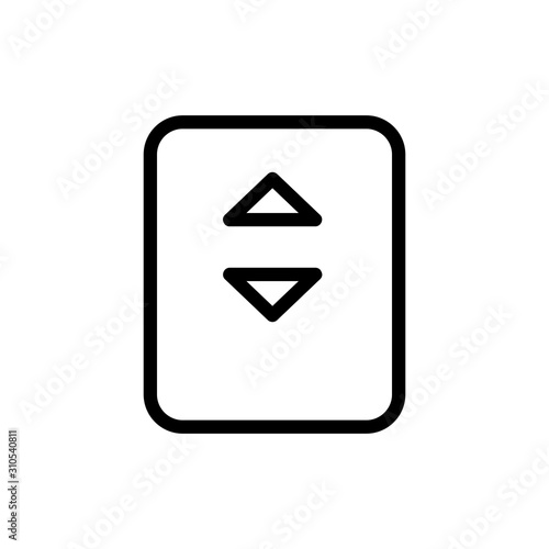 Scroll the screen icon vector. A thin line sign. Isolated contour symbol illustration