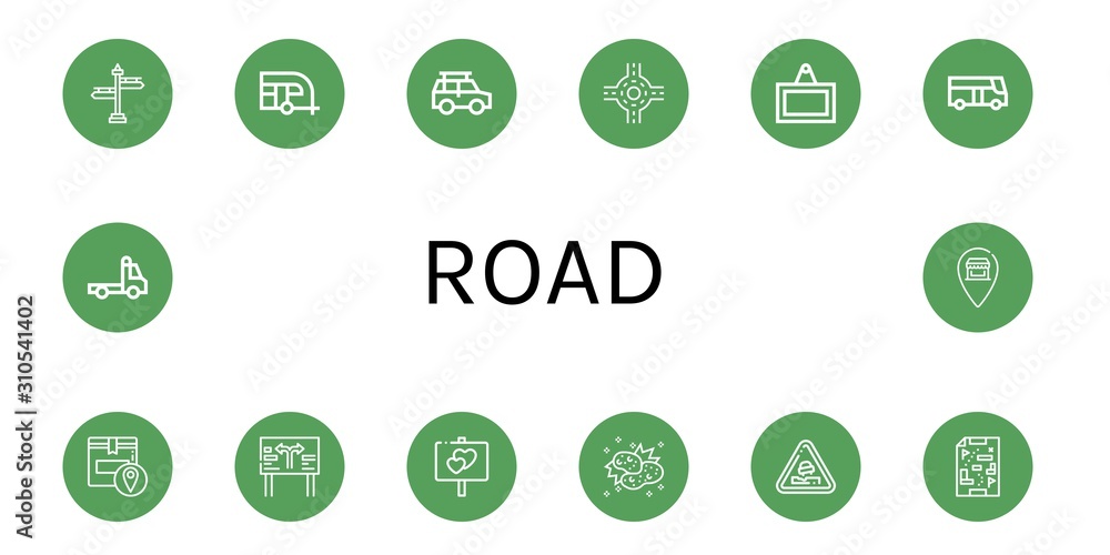 road icon set road icon set