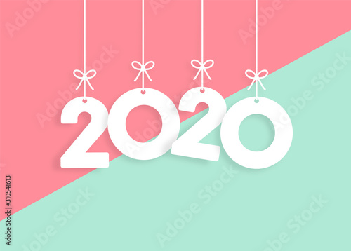 Obraz na płótnie 2020 Trendy Colorful Vector Backgorund w salonie