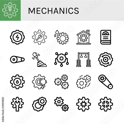 mechanics icon set