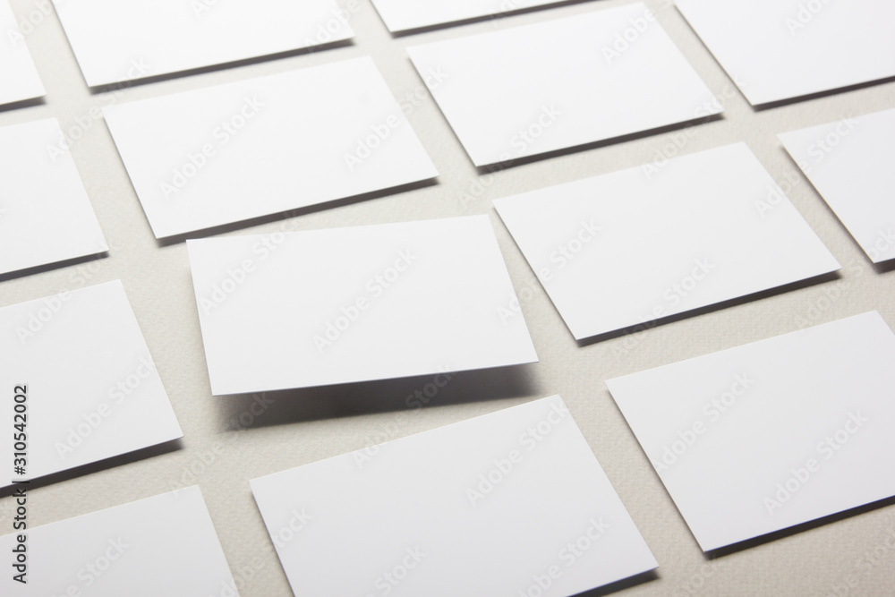 Business cards blank. Mockup on color background. Flat Lay. copy space for text Business cards blank. Mockup on color background. Flat Lay. copy space for text
