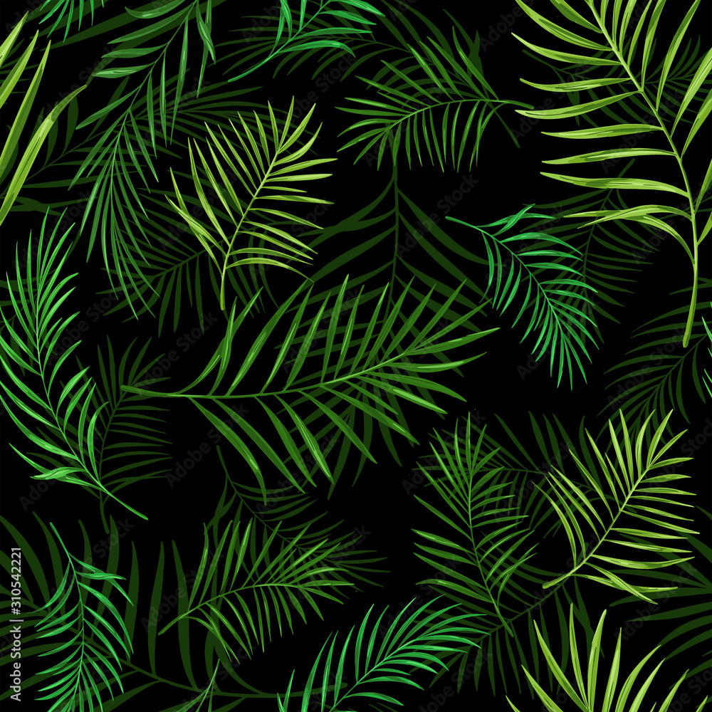 palm tree leaf design seamless pattern