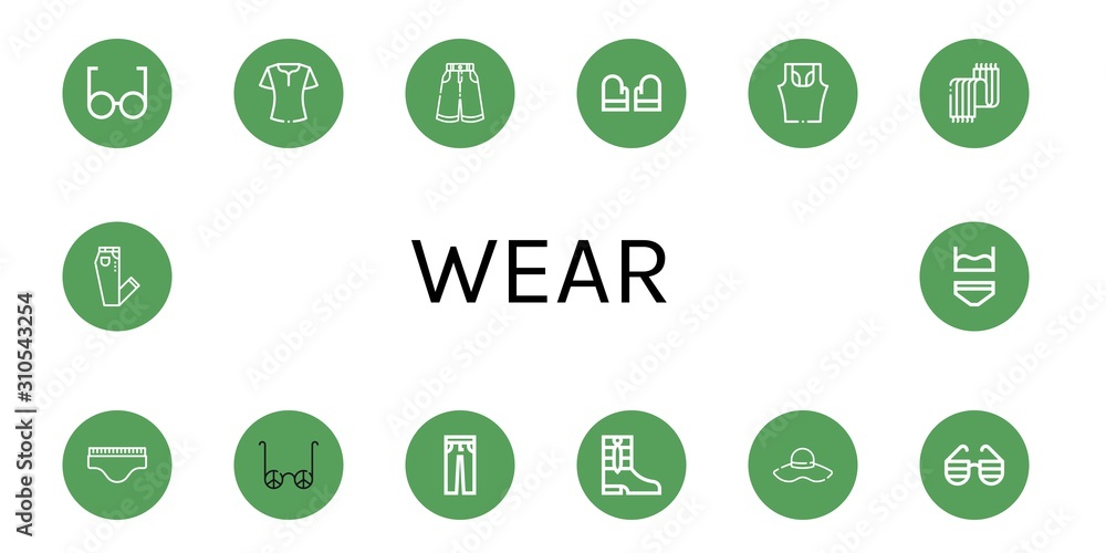 wear icon set wear icon set