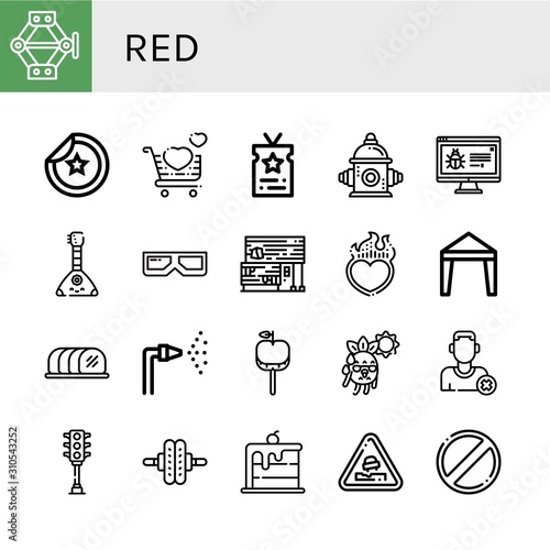 Set of red icons