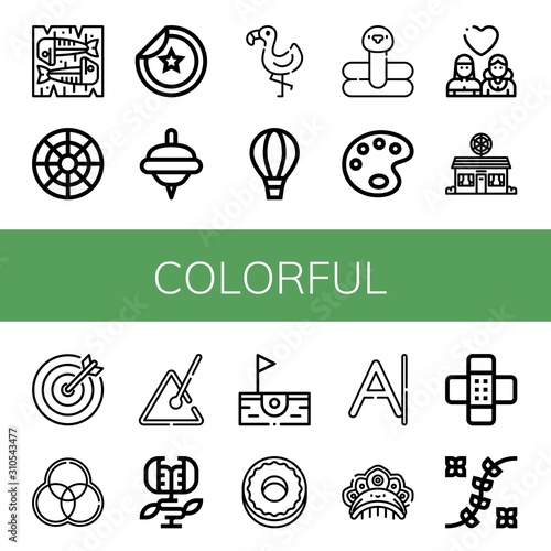 colorful simple icons set