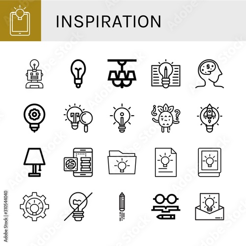 inspiration simple icons set