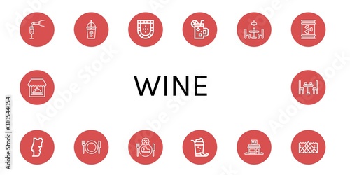 Set of wine icons