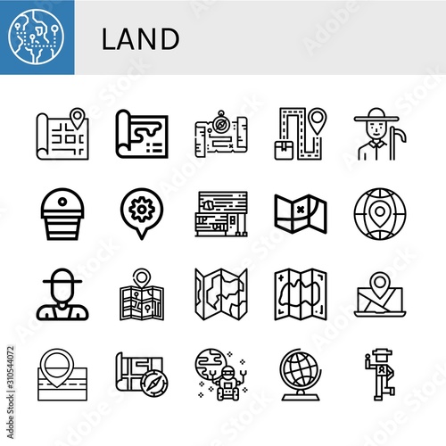 land icon set