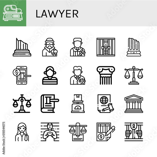 lawyer icon set