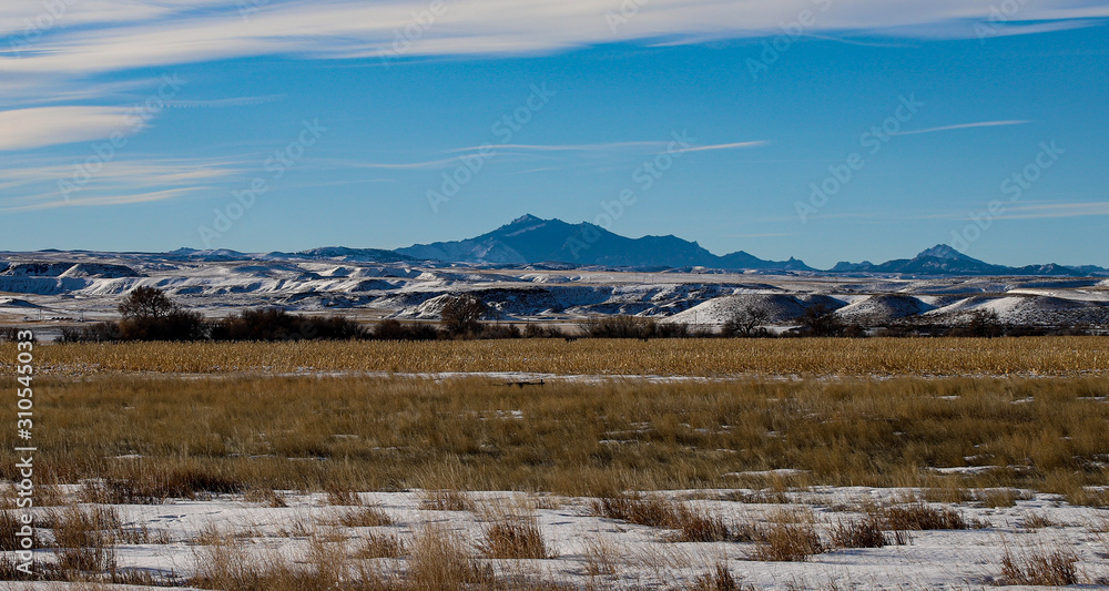 landscape with mountains and clouds