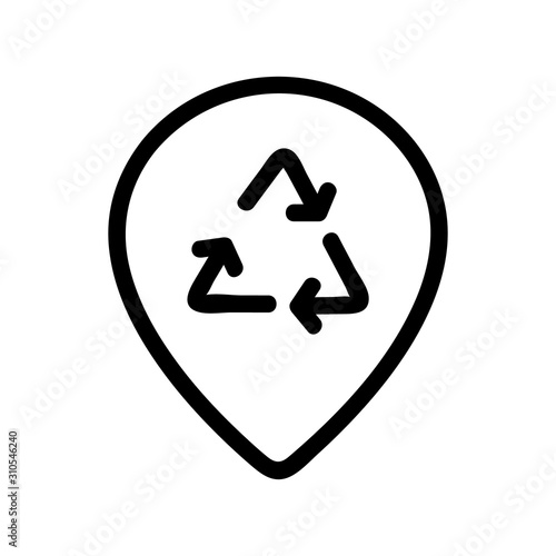 Organic recycling of the waste icon vector. A thin line sign. Isolated contour symbol illustration