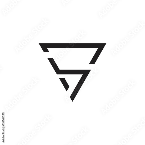 letter s simple geometric triangle logo vector