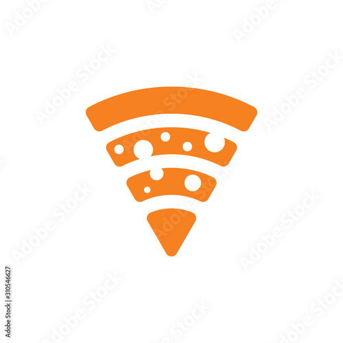 pizza wifi symbol decoration logo vector