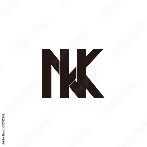 letter nk linked monogram overlapping logo vector