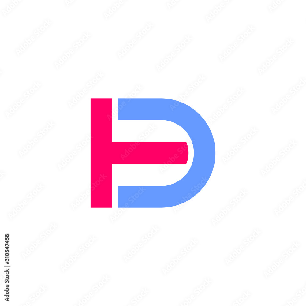 letter td simple geometric line logo vector letter td simple geometric line logo vector