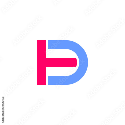 Free Download letter td simple geometric line logo vector - GFXLoad