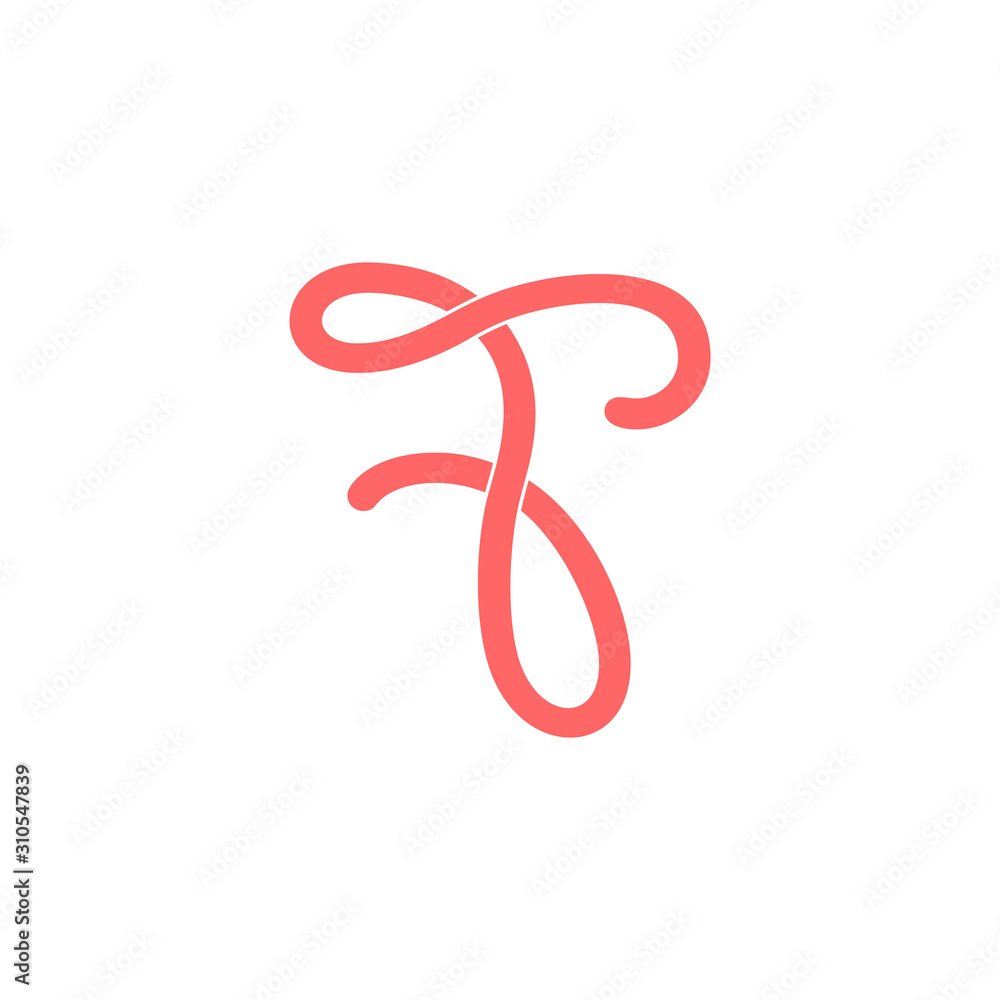 letter t simple ribbon curves design logo vector letter t simple ribbon curves design logo vector
