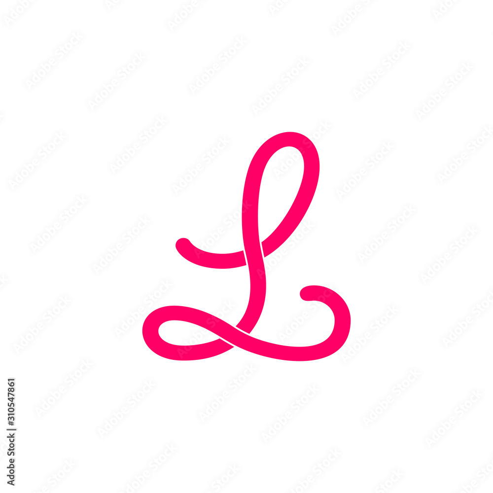 letter l simple ribbon curves design logo vector letter l simple ribbon curves design logo vector