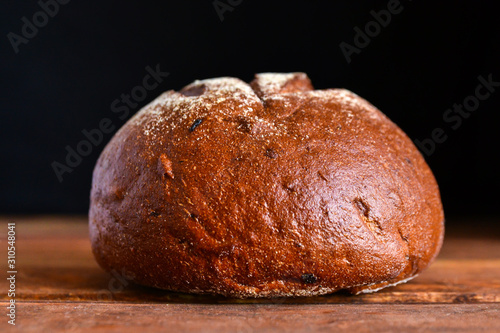 Borodino bread black on the table