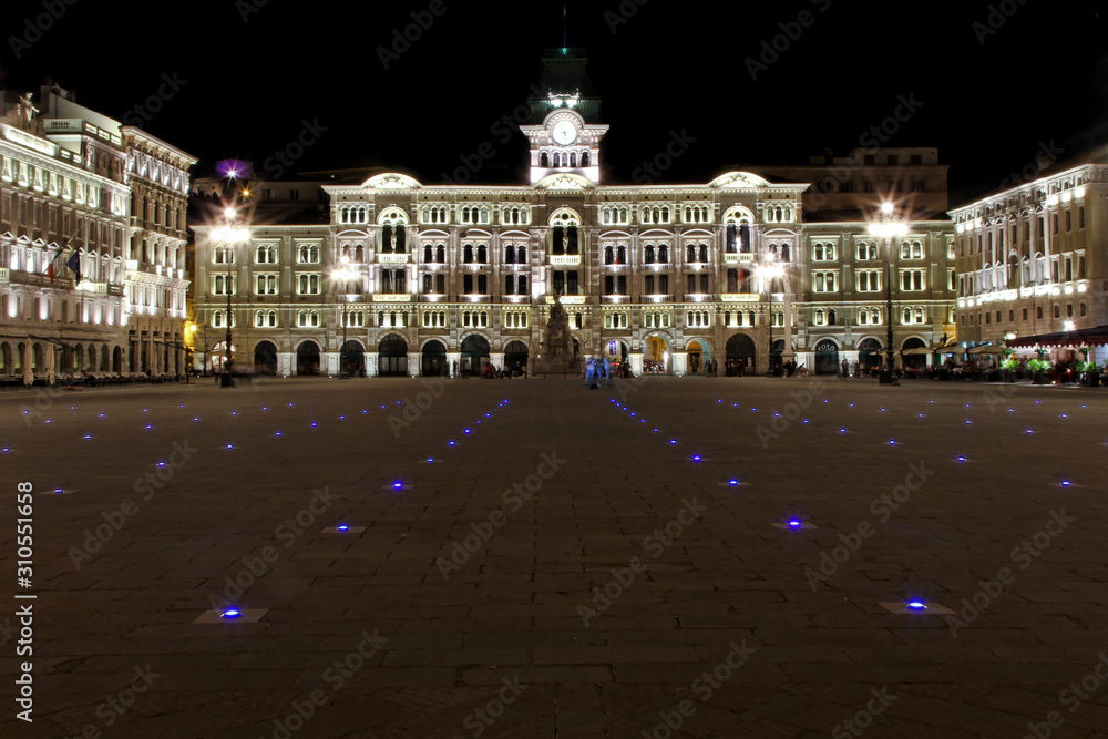 Government Building in Trieste at night Italy