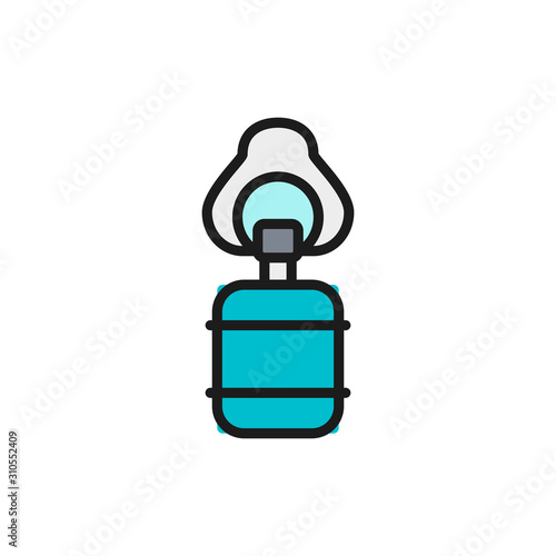 Artificial ventilation bag flat color line icon. Isolated on white background