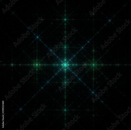 Abstract fractal pattern on black background © chechotkin