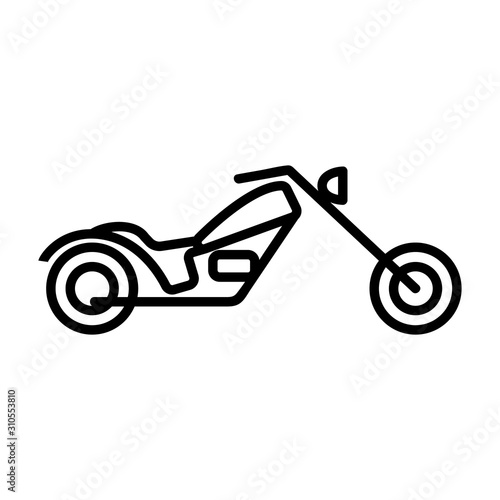 motorcycle icon vector. A thin line sign. Isolated contour symbol illustration