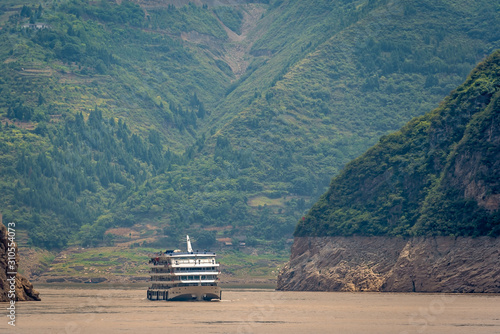 Luxury passenger cruise ship on Yangtze river photo