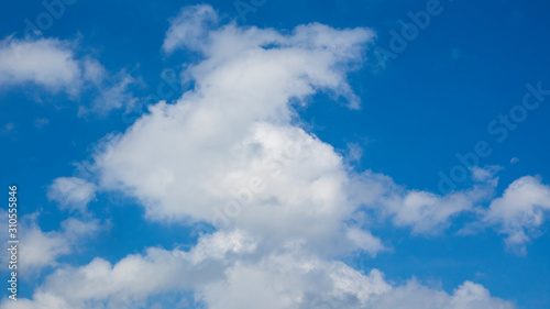 Blue sky with clouds that move into the rainy season in Southeast Asia