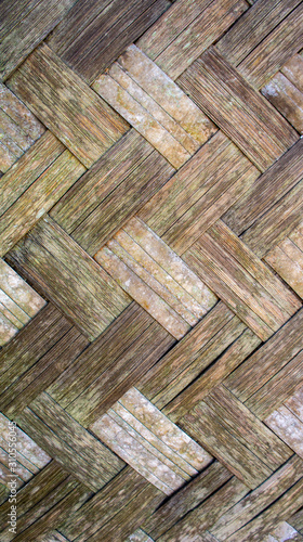 Detail texture of traditional malay house wall made from bambo