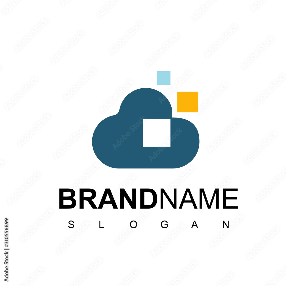 Pixel Cloud Logo, Design For Database And Server Company; Pixel Cloud Logo, Design For Database And Server Company;