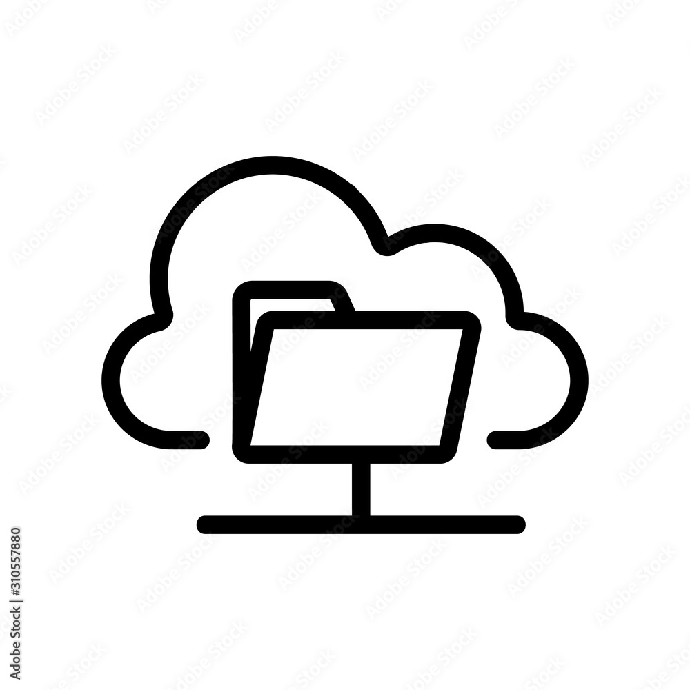 cloud storage icon vector. A thin line sign. Isolated contour symbol illustration cloud storage icon vector. A thin line sign. Isolated contour symbol illustration