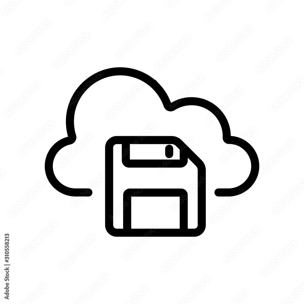 cloud storage icon vector. A thin line sign. Isolated contour symbol illustration cloud storage icon vector. A thin line sign. Isolated contour symbol illustration