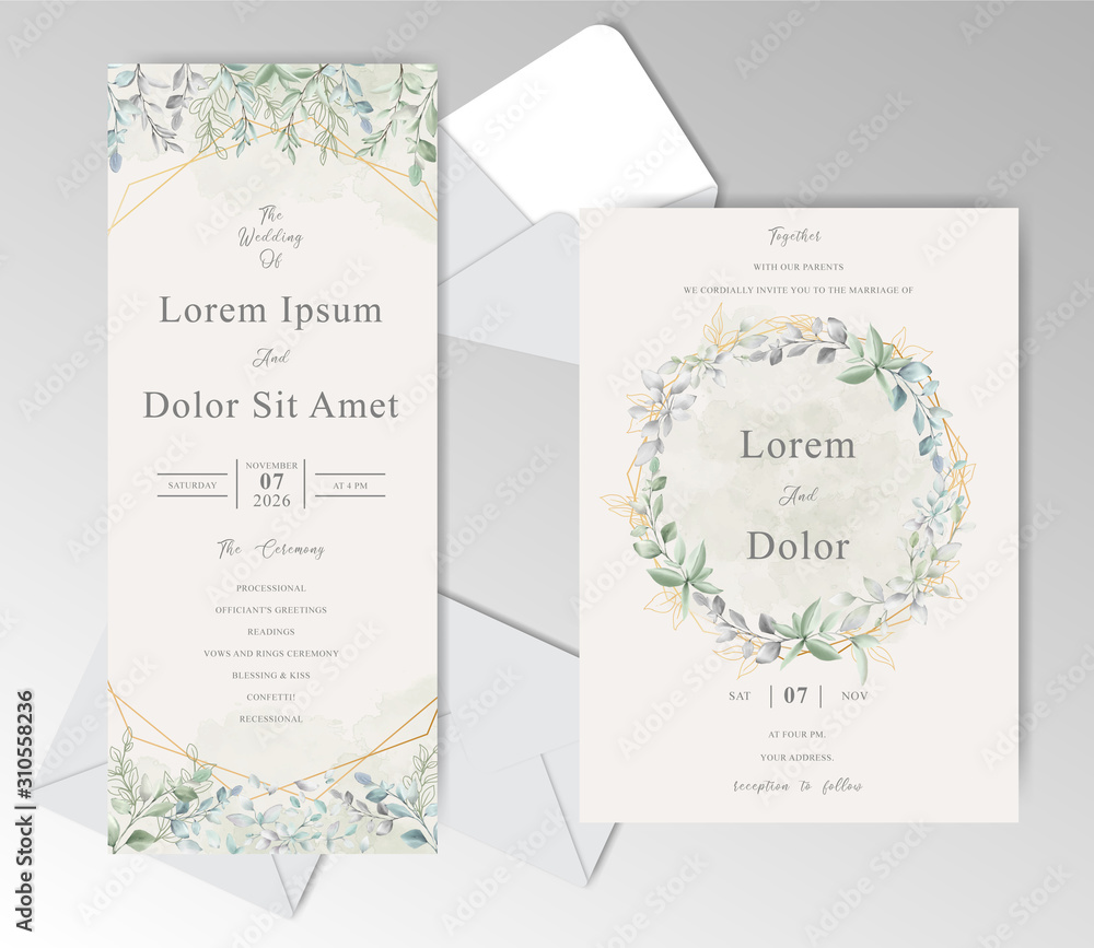 Elegant Hand drawn Wedding Stationary Template Collection