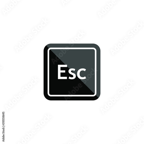 Esc Escape key icon design. Keyboard button symbol isolated. Vector illustration
