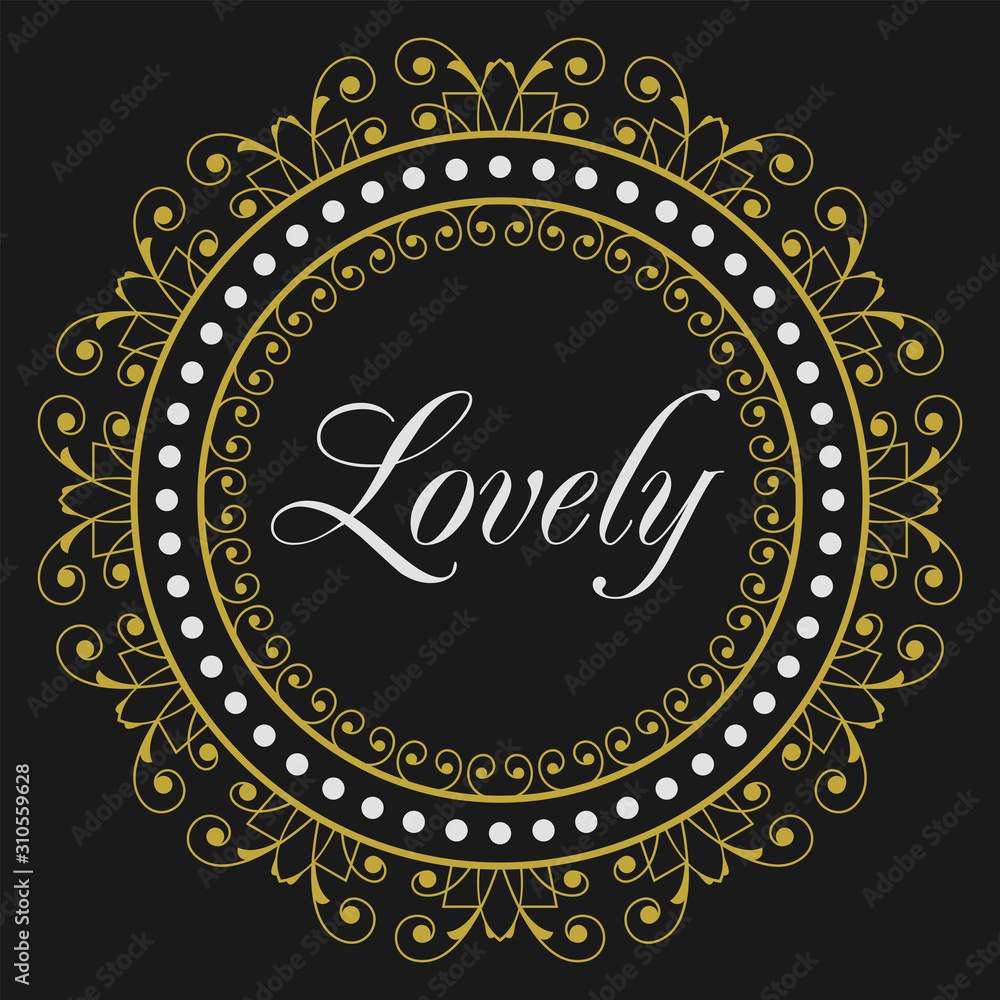 Obraz premium Victorian Circle Ornament Badge Decorative Style Classic Frame Template