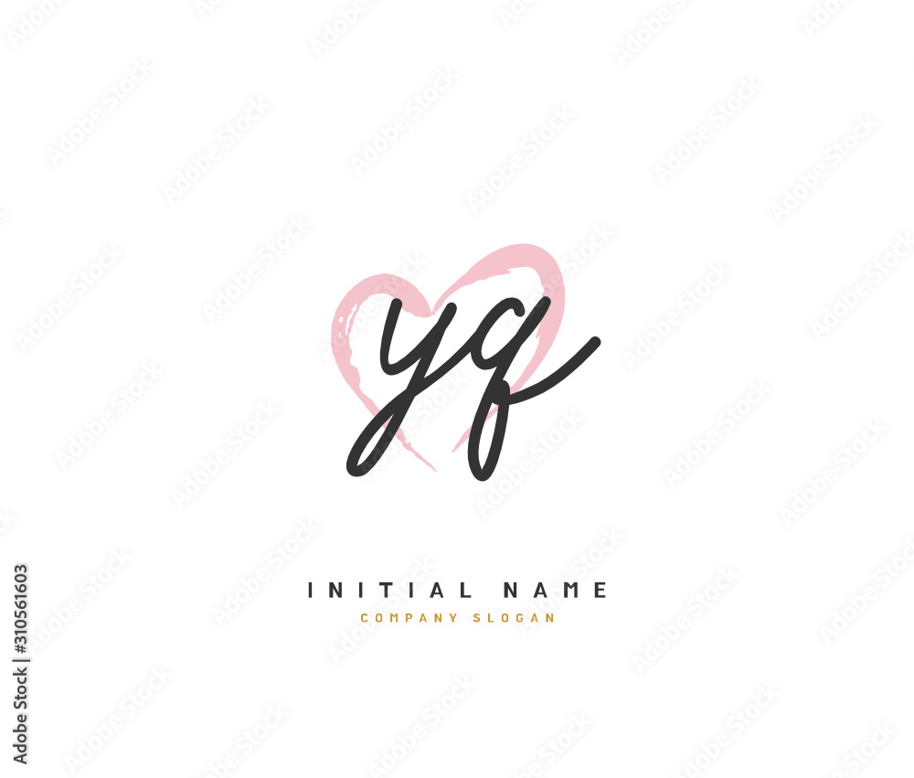 Y Q YQ Beauty vector initial logo, handwriting logo of initial signature, wedding, fashion, jewerly, boutique, floral and botanical with creative template for any company or business. Y Q YQ Beauty vector initial logo, handwriting logo of initial signature, wedding, fashion, jewerly, boutique, floral and botanical with creative template for any company or business.
