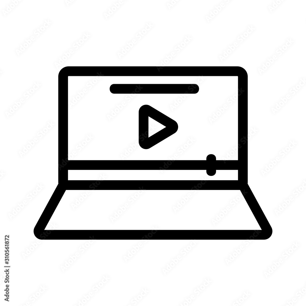 video on pause icon vector. A thin line sign. Isolated contour symbol illustration video on pause icon vector. A thin line sign. Isolated contour symbol illustration