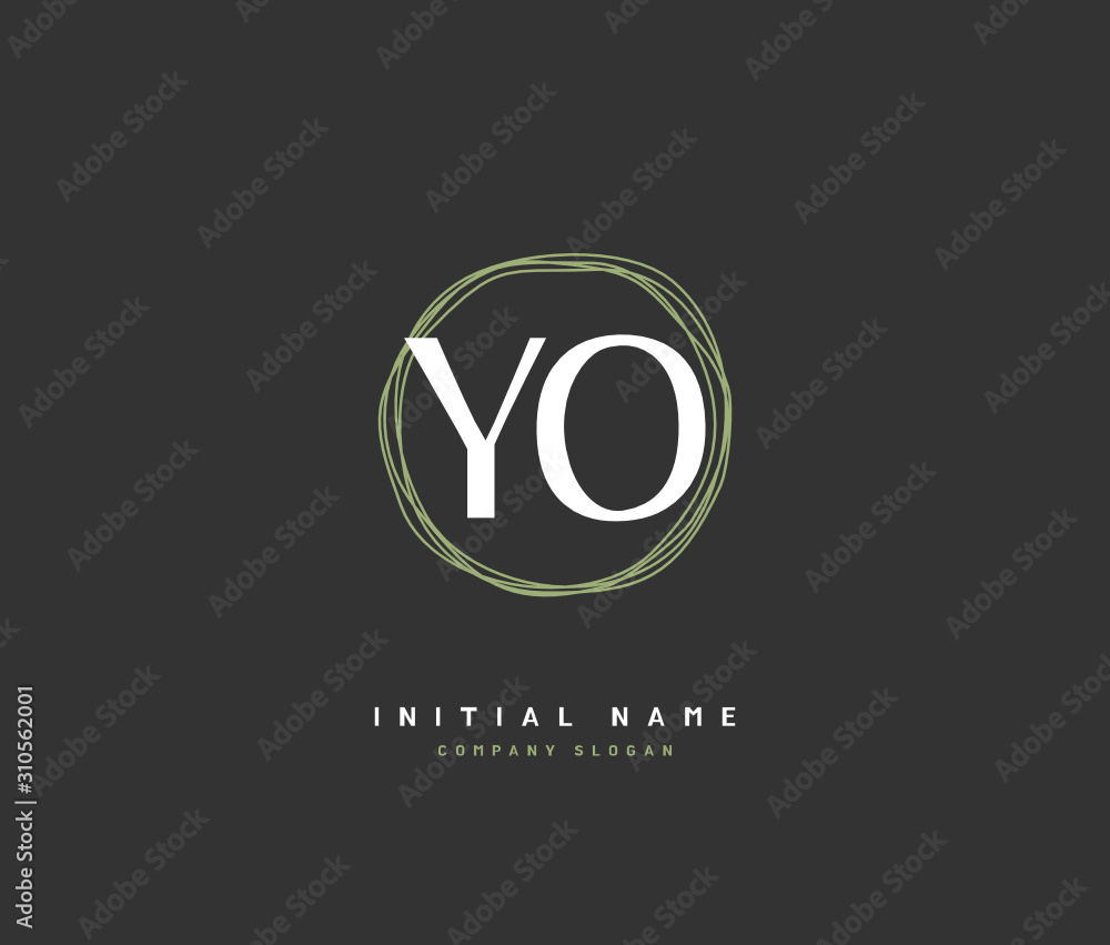 Obraz premium Y O YO Beauty vector initial logo, handwriting logo of initial signature, wedding, fashion, jewerly, boutique, floral and botanical with creative template for any company or business.