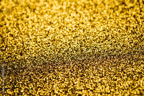 Abstract Golden glitter bokeh