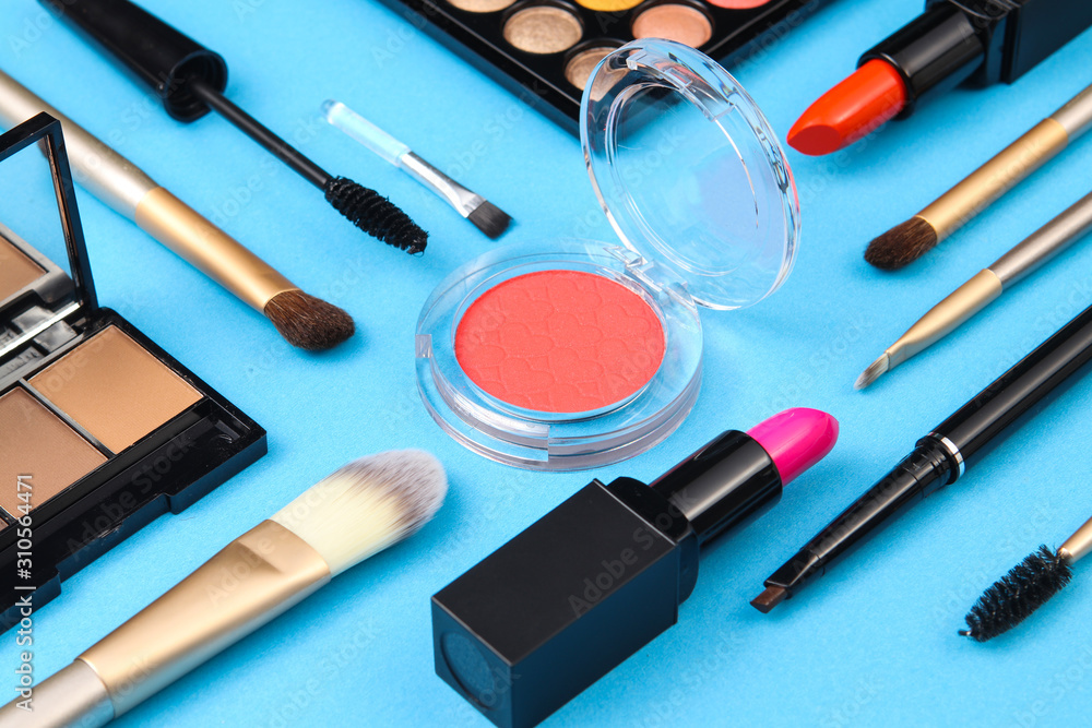 set of cosmetics and makeup set of cosmetics and makeup