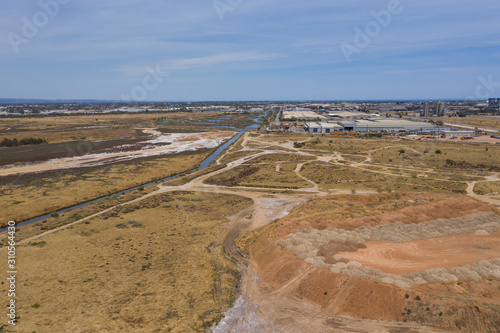 Aerial view of an industrial zone in the Port Adelaide area of South Australia